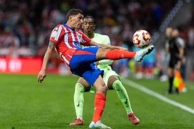 Madrid, İspanya - 2 Nisan 2025: Atletico Madrid ile FC Barcelona arasında oynanan Copa del Rey yarı final maçı. FC Barcelona oyuncuları. Copa del Rey yarı finalleri.