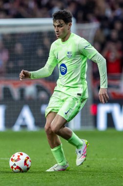 Madrid, İspanya - 2 Nisan 2025: Atletico Madrid ile FC Barcelona arasında oynanan Copa del Rey yarı final maçı. FC Barcelona oyuncuları. Copa del Rey yarı finalleri.