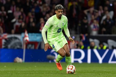 Madrid, İspanya - 2 Nisan 2025: Atletico Madrid ile FC Barcelona arasında oynanan Copa del Rey yarı final maçı. FC Barcelona oyuncuları. Copa del Rey yarı finalleri.