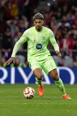 Madrid, İspanya - 2 Nisan 2025: Atletico Madrid ile FC Barcelona arasında oynanan Copa del Rey yarı final maçı. FC Barcelona oyuncuları. Copa del Rey yarı finalleri.