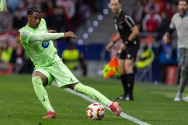 Madrid, İspanya - 2 Nisan 2025: Atletico Madrid ile FC Barcelona arasında oynanan Copa del Rey yarı final maçı. FC Barcelona oyuncuları. Copa del Rey yarı finalleri.