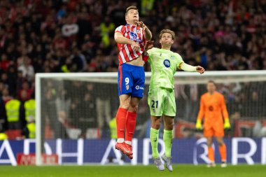 Madrid, İspanya - 2 Nisan 2025: Atletico Madrid ile FC Barcelona arasında oynanan Copa del Rey yarı final maçı. FC Barcelona oyuncuları. Copa del Rey yarı finalleri.