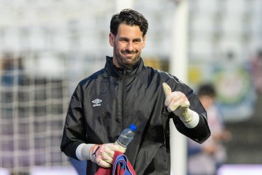 Madrid, İspanya - 4 Nisan 2025: Madrid 'de oynayan Rayo Vallecano ile CD Espaol arasındaki La Liga maçı. Rayo Vallecano oyuncuları. Profesyonel futbol. La Liga 2024-2025.