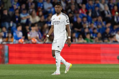 Madrid, İspanya - 23 Nisan 2025: Getafe FC ile Real Madrid arasında oynanan lig maçı. Gerçek Madrid oyuncuları. Şampiyonlar Ligi kazananları. Gerçek Madrid takımı..