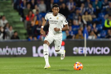 Madrid, İspanya - 23 Nisan 2025: Getafe FC ile Real Madrid arasında oynanan lig maçı. Gerçek Madrid oyuncuları. Şampiyonlar Ligi kazananları. Gerçek Madrid takımı..