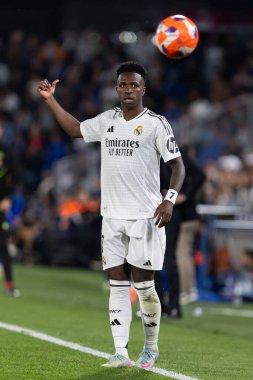 Madrid, İspanya - 23 Nisan 2025: Getafe FC ile Real Madrid arasında oynanan lig maçı. Gerçek Madrid oyuncuları. Şampiyonlar Ligi kazananları. Gerçek Madrid takımı..