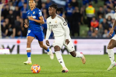 Madrid, İspanya - 23 Nisan 2025: Getafe FC ile Real Madrid arasında oynanan lig maçı. Gerçek Madrid oyuncuları. Şampiyonlar Ligi kazananları. Gerçek Madrid takımı..