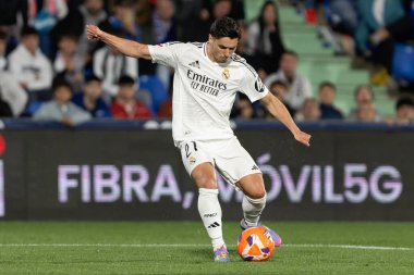 Madrid, İspanya - 23 Nisan 2025: Getafe FC ile Real Madrid arasında oynanan lig maçı. Gerçek Madrid oyuncuları. Şampiyonlar Ligi kazananları. Gerçek Madrid takımı..