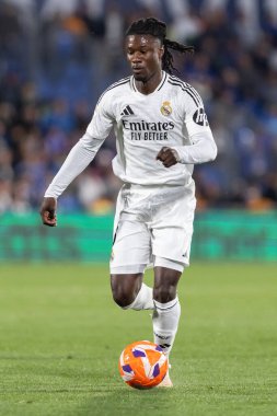 Madrid, İspanya - 23 Nisan 2025: Getafe FC ile Real Madrid arasında oynanan lig maçı. Gerçek Madrid oyuncuları. Şampiyonlar Ligi kazananları. Gerçek Madrid takımı..
