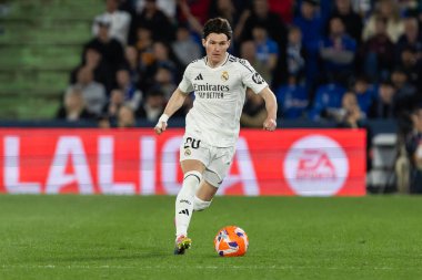 Madrid, İspanya - 23 Nisan 2025: Getafe FC ile Real Madrid arasında oynanan lig maçı. Gerçek Madrid oyuncuları. Şampiyonlar Ligi kazananları. Gerçek Madrid takımı..