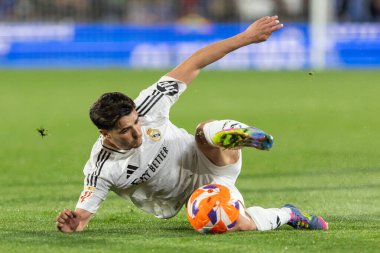 Madrid, İspanya - 23 Nisan 2025: Getafe FC ile Real Madrid arasında oynanan lig maçı. Gerçek Madrid oyuncuları. Şampiyonlar Ligi kazananları. Gerçek Madrid takımı..