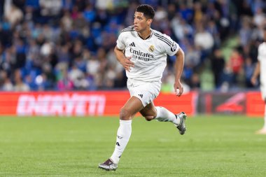 Madrid, İspanya - 23 Nisan 2025: Getafe FC ile Real Madrid arasında oynanan lig maçı. Gerçek Madrid oyuncuları. Şampiyonlar Ligi kazananları. Gerçek Madrid takımı..