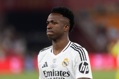 Seville, İspanya - 26 Nisan 2025: Copa del Rey finali Sevilla 'da FC Barcelona ile Real Madrid arasında. Barselona kazandı. İspanyol klasiği. Barselona oyuncuları.