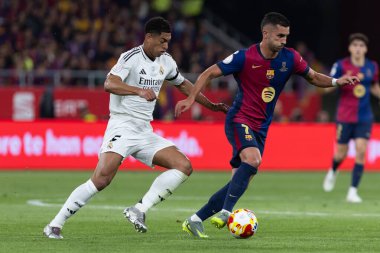 Seville, İspanya - 26 Nisan 2025: Copa del Rey finali Sevilla 'da FC Barcelona ile Real Madrid arasında. Barselona kazandı. İspanyol klasiği. Gerçek Madrid oyuncuları.