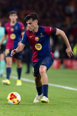 Seville, İspanya - 26 Nisan 2025: Copa del Rey finali Sevilla 'da FC Barcelona ile Real Madrid arasında. Barselona kazandı. İspanyol klasiği. Barselona oyuncuları.