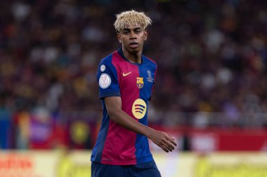 Seville, İspanya - 26 Nisan 2025: Copa del Rey finali Sevilla 'da FC Barcelona ile Real Madrid arasında. Barselona kazandı. İspanyol klasiği. Barselona oyuncuları.