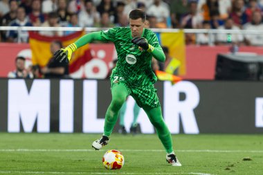 Seville, İspanya - 26 Nisan 2025: Copa del Rey finali Sevilla 'da FC Barcelona ile Real Madrid arasında. Barselona kazandı. İspanyol klasiği. Barselona oyuncuları.