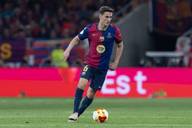 Seville, İspanya - 26 Nisan 2025: Copa del Rey finali Sevilla 'da FC Barcelona ile Real Madrid arasında. Barselona kazandı. İspanyol klasiği. Barselona oyuncuları.
