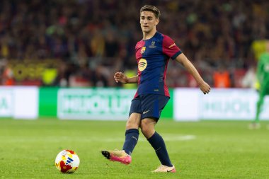 Seville, İspanya - 26 Nisan 2025: Copa del Rey finali Sevilla 'da FC Barcelona ile Real Madrid arasında. Barselona kazandı. İspanyol klasiği. Barselona oyuncuları.