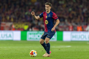 Seville, İspanya - 26 Nisan 2025: Copa del Rey finali Sevilla 'da FC Barcelona ile Real Madrid arasında. Barselona kazandı. İspanyol klasiği. Barselona oyuncuları.