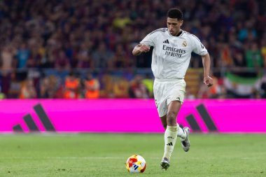 Seville, İspanya - 26 Nisan 2025: Copa del Rey finali Sevilla 'da FC Barcelona ile Real Madrid arasında. Barselona kazandı. İspanyol klasiği. Gerçek Madrid oyuncuları.