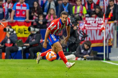 Madrid, İspanya - 10 Mayıs 2025: Atletico Madrid ile Real Sociedad arasındaki La Liga maçı başkentte oynandı. Atletico Madrid oyuncuları.