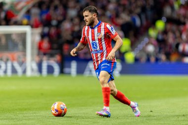 Madrid, İspanya - 10 Mayıs 2025: Atletico Madrid ile Real Sociedad arasındaki La Liga maçı başkentte oynandı. Atletico Madrid oyuncuları.