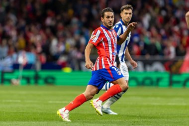 Madrid, İspanya - 10 Mayıs 2025: Atletico Madrid ile Real Sociedad arasındaki La Liga maçı başkentte oynandı. Atletico Madrid oyuncuları.