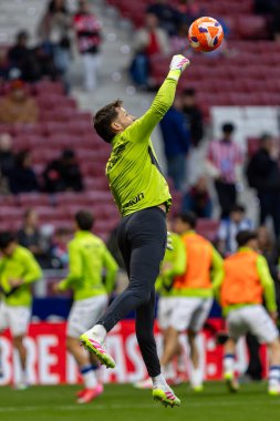 Madrid, İspanya - 10 Mayıs 2025: Atletico Madrid ile Real Sociedad arasındaki La Liga maçı başkentte oynandı. Gerçek Sociedad oyuncuları.