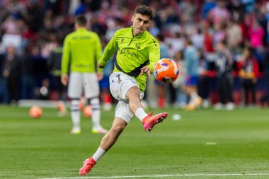 Madrid, İspanya - 10 Mayıs 2025: Atletico Madrid ile Real Sociedad arasındaki La Liga maçı başkentte oynandı. Gerçek Sociedad oyuncuları.