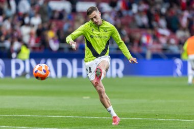 Madrid, İspanya - 10 Mayıs 2025: Atletico Madrid ile Real Sociedad arasındaki La Liga maçı başkentte oynandı. Gerçek Sociedad oyuncuları.