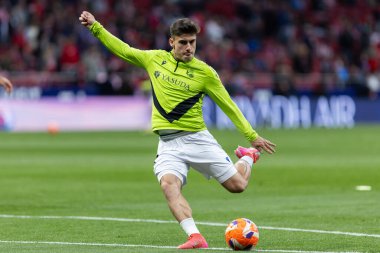 Madrid, İspanya - 10 Mayıs 2025: Atletico Madrid ile Real Sociedad arasındaki La Liga maçı başkentte oynandı. Gerçek Sociedad oyuncuları.