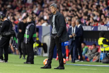 Madrid, İspanya - 10 Mayıs 2025: Atletico Madrid ile Real Sociedad arasındaki La Liga maçı başkentte oynandı. Gerçek Sociedad oyuncuları.