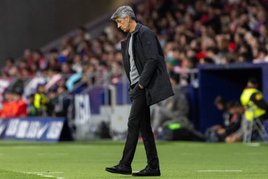 Madrid, İspanya - 10 Mayıs 2025: Atletico Madrid ile Real Sociedad arasındaki La Liga maçı başkentte oynandı. Gerçek Sociedad oyuncuları.