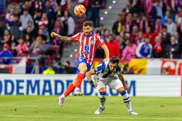 Madrid, İspanya - 10 Mayıs 2025: Atletico Madrid ile Real Sociedad arasındaki La Liga maçı başkentte oynandı. Atletico Madrid oyuncuları.