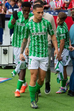 Madrid, İspanya - 18 Mayıs 2025: Atletico Madrid ile Real Betis arasındaki La Liga maçı başkentte oynandı. Gerçek Betis oyuncuları. La Liga 2024, 2025. Profesyonel oyuncular.