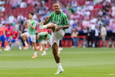 Madrid, İspanya - 18 Mayıs 2025: Atletico Madrid ile Real Betis arasındaki La Liga maçı başkentte oynandı. Gerçek Betis oyuncuları. La Liga 2024, 2025. Profesyonel oyuncular.