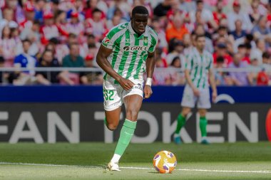 Madrid, İspanya - 18 Mayıs 2025: Atletico Madrid ile Real Betis arasındaki La Liga maçı başkentte oynandı. Gerçek Betis oyuncuları. La Liga 2024, 2025. Profesyonel oyuncular.