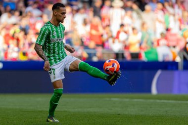 Madrid, İspanya - 18 Mayıs 2025: Atletico Madrid ile Real Betis arasındaki La Liga maçı başkentte oynandı. Gerçek Betis oyuncuları. La Liga 2024, 2025. Profesyonel oyuncular.