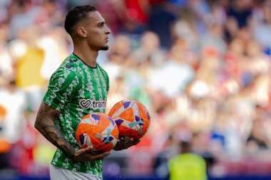 Madrid, İspanya - 18 Mayıs 2025: Atletico Madrid ile Real Betis arasındaki La Liga maçı başkentte oynandı. Gerçek Betis oyuncuları. La Liga 2024, 2025. Profesyonel oyuncular.