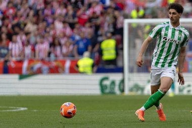 Madrid, İspanya - 18 Mayıs 2025: Atletico Madrid ile Real Betis arasındaki La Liga maçı başkentte oynandı. Gerçek Betis oyuncuları. La Liga 2024, 2025. Profesyonel oyuncular.