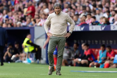 Madrid, İspanya - 18 Mayıs 2025: Atletico Madrid ile Real Betis arasındaki La Liga maçı başkentte oynandı. Gerçek Betis oyuncuları. La Liga 2024, 2025. Profesyonel oyuncular.
