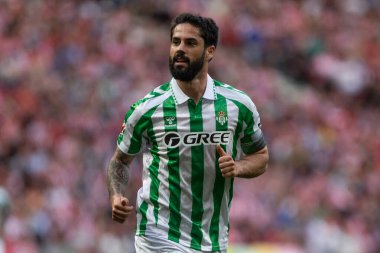 Madrid, İspanya - 18 Mayıs 2025: Atletico Madrid ile Real Betis arasındaki La Liga maçı başkentte oynandı. Gerçek Betis oyuncuları. La Liga 2024, 2025. Profesyonel oyuncular.