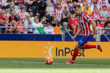 Madrid, İspanya - 18 Mayıs 2025: Atletico Madrid ile Real Betis arasındaki La Liga maçı başkentte oynandı. Atletico Madrid oyuncuları. La Liga 2024, 2025. Profesyonel oyuncular.