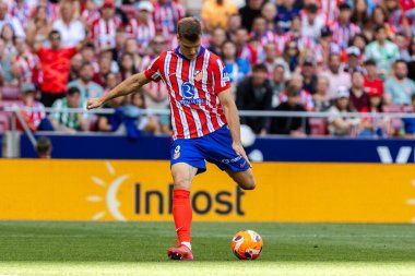 Madrid, İspanya - 18 Mayıs 2025: Atletico Madrid ile Real Betis arasındaki La Liga maçı başkentte oynandı. Atletico Madrid oyuncuları. La Liga 2024, 2025. Profesyonel oyuncular.