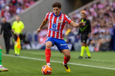 Madrid, İspanya - 18 Mayıs 2025: Atletico Madrid ile Real Betis arasındaki La Liga maçı başkentte oynandı. Atletico Madrid oyuncuları. La Liga 2024, 2025. Profesyonel oyuncular.