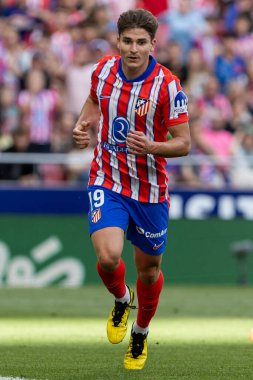 Madrid, İspanya - 18 Mayıs 2025: Atletico Madrid ile Real Betis arasındaki La Liga maçı başkentte oynandı. Atletico Madrid oyuncuları. La Liga 2024, 2025. Profesyonel oyuncular.