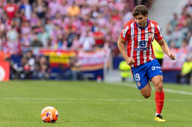 Madrid, İspanya - 18 Mayıs 2025: Atletico Madrid ile Real Betis arasındaki La Liga maçı başkentte oynandı. Atletico Madrid oyuncuları. La Liga 2024, 2025. Profesyonel oyuncular.