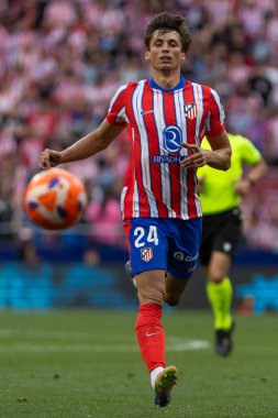 Madrid, İspanya - 18 Mayıs 2025: Atletico Madrid ile Real Betis arasındaki La Liga maçı başkentte oynandı. Atletico Madrid oyuncuları. La Liga 2024, 2025. Profesyonel oyuncular.