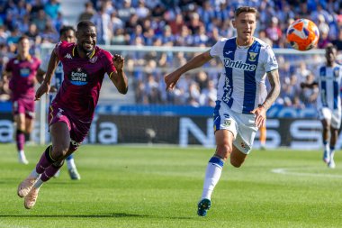 Madrid, İspanya - 24 Mayıs 2025: Legans ile Valladolid arasında oynanan La Liga maçı. Leganlar ve Valladolid HiperHareket Ligi 'ne atıldı. Takımlar bırakmayla karşı karşıya.